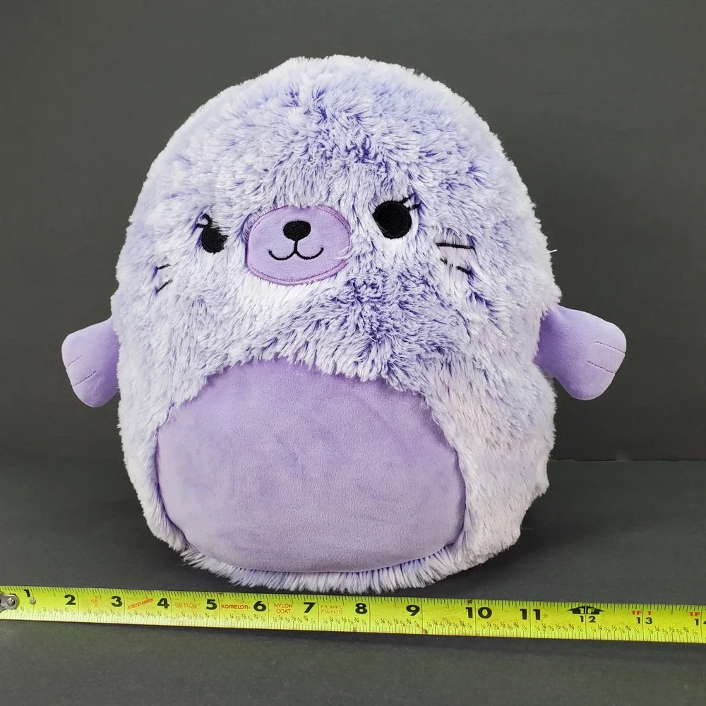 Squishmallows Fuzz-A-Mallows Lucille the Seal Purple Plush 12 inch Lavender Toy